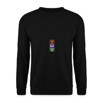 Hip Hop Beat Producer Retro Ghetto Blaster 1990s - Unisex Pullover - Schwarz - Vorne - Alina (178cm) & Michal (187cm)