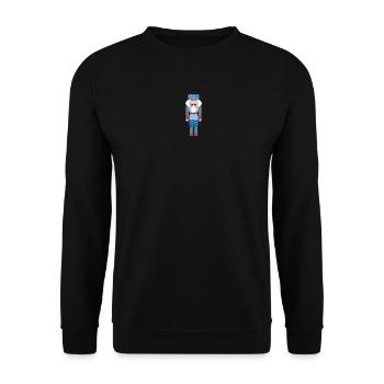 Nutcracker Jeans Christmas Xmas Decoration Wooden Figurine - Unisex Sweatshirt - black - Front - Alina (178cm) & Michal (187cm)