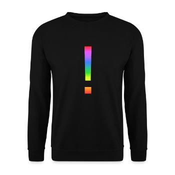 Rainbow exclamation mark - Unisex Sweatshirt - black - Front - Alina (178cm) & Michal (187cm)