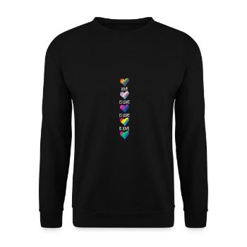 Love Is Love Transgender Diversity Rainbow Gay Lov - Unisex Pullover - Schwarz - Vorne - Alina (178cm) & Michal (187cm)
