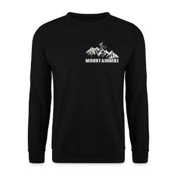 Mountainbike auf Bergtour Coole Enduro Alpintour - Unisex Pullover - Schwarz - Vorne - Alina (178cm) & Michal (187cm)