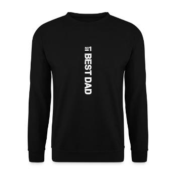No.1 BEST DAD T-Shirt - Unisex Pullover - Schwarz - Vorne - Alina (178cm) & Michal (187cm)