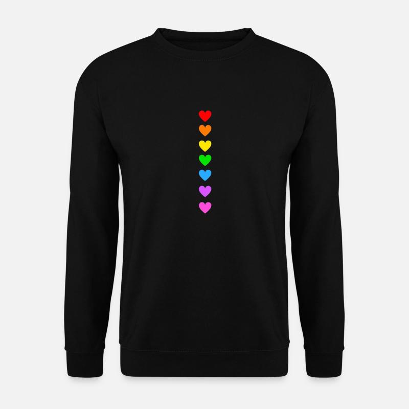Regenbogen Herzen - Unisex Pullover - Schwarz