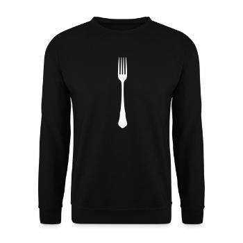 Silhouette minimaliste de fourche - Sweat-shirt Unisexe - noir - Devant - Alina (178cm) & Michal (187cm)