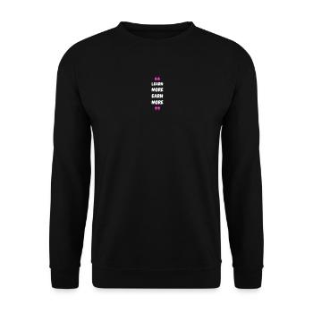 Learn More Earn More - Unisex Pullover - Schwarz - Vorne - Alina (178cm) & Michal (187cm)