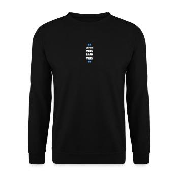 Learn More Earn More - Unisex Pullover - Schwarz - Vorne - Alina (178cm) & Michal (187cm)