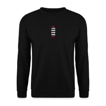 Learn More Earn More - Unisex Pullover - Schwarz - Vorne - Alina (178cm) & Michal (187cm)