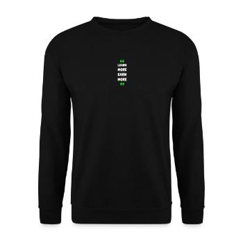 Learn More Earn More - Unisex Pullover - Schwarz - Vorne - Alina (178cm) & Michal (187cm)