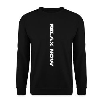 RELAX NOW - Meditation Yoga Ruhestand - Unisex Pullover - Schwarz - Vorne - Alina (178cm) & Michal (187cm)