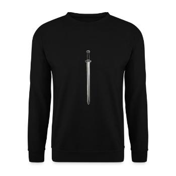 Wikinger Schwerter Geschenk - Unisex Pullover - Schwarz - Vorne - Alina (178cm) & Michal (187cm)