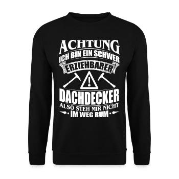 DACHDECKER HANDWERK HANDWERKER BERUF GESCHENK BAU - Unisex Pullover - Schwarz - Vorne - Alina (178cm) & Michal (187cm)