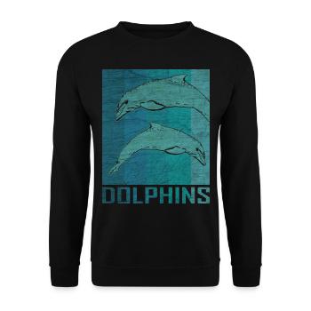 Dolphin dolphin marine animal sea gift - Unisex Sweatshirt - black - Front - Alina (178cm) & Michal (187cm)