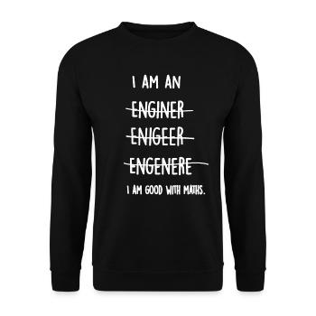 Cadeau de physique mathématique étudiant ingénieur drôle - Sweat-shirt Unisexe - noir - Devant - Alina (178cm) & Michal (187cm)