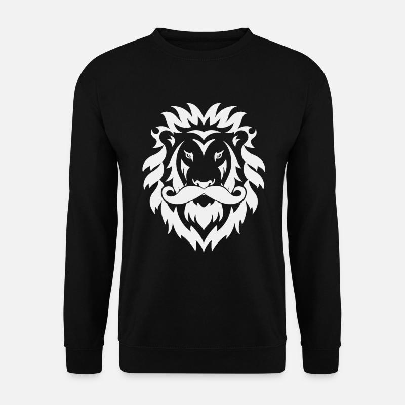 Beardy Beard Bart Lion Löwe weiß - Unisex Pullover - Schwarz