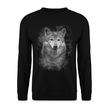 loup - Sweat-shirt Unisexe - noir - Devant - Alina (178cm) & Michal (187cm)