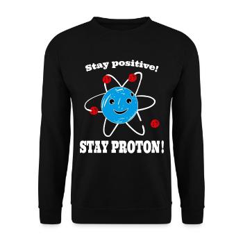 Positive thinking proton - Unisex Sweatshirt - black - Front - Alina (178cm) & Michal (187cm)