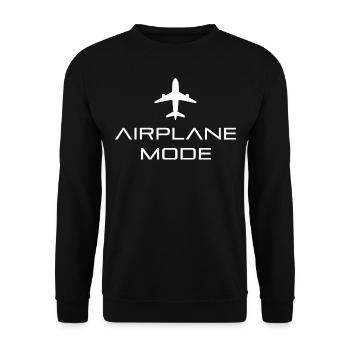 Airplane Mode Graphic - Unisex Sweatshirt - black - Front - Alina (178cm) & Michal (187cm)