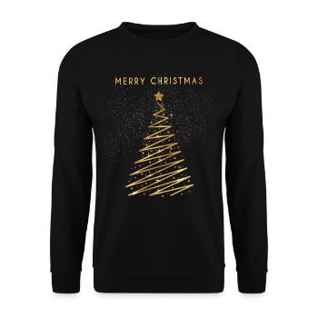 Merry Christmas Gold - Unisex Sweatshirt - black - Front - Alina (178cm) & Michal (187cm)