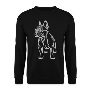 Bulldog français - Sweat-shirt Unisexe - noir - Devant - Alina (178cm) & Michal (187cm)