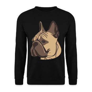 French Bulldog portrait - Unisex Pullover - Schwarz - Vorne - Alina (178cm) & Michal (187cm)