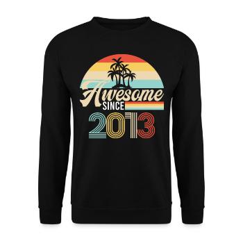 Vintage Awesome Since2013 anniversaire rétro Seashel - Sweat-shirt Unisexe - noir - Devant - Alina (178cm) & Michal (187cm)