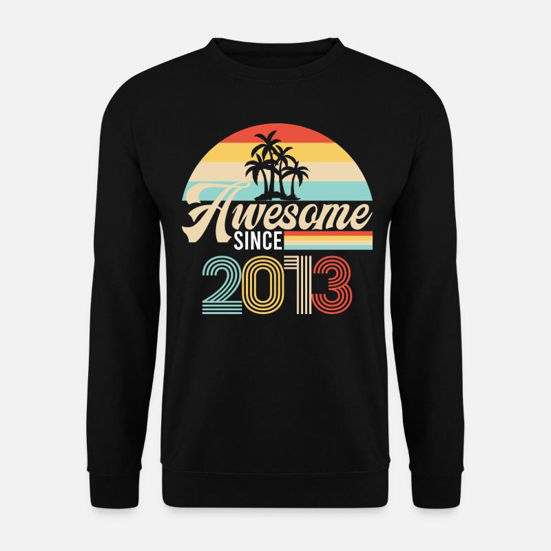 Vintage Awesome Since2013 Geburtstag Retro seashel - Unisex Pullover - Schwarz