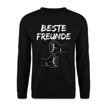 Beste Freunde Bester Freund Freundschaft - Unisex Pullover - Schwarz - Vorne - Alina (178cm) & Michal (187cm)