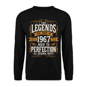 Né en 1967 Legends Cadeau d’anniversaire - Sweat-shirt Unisexe - noir - Devant - Alina (178cm) & Michal (187cm)