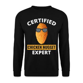 Chicken Nuggets Fast Food Lustiger Spruch - Unisex Pullover - Schwarz - Vorne - Alina (178cm) & Michal (187cm)