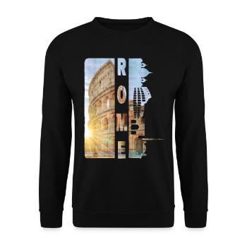 Rome Rome Italy City Skyline Home Love - Unisex Sweatshirt - black - Front - Alina (178cm) & Michal (187cm)