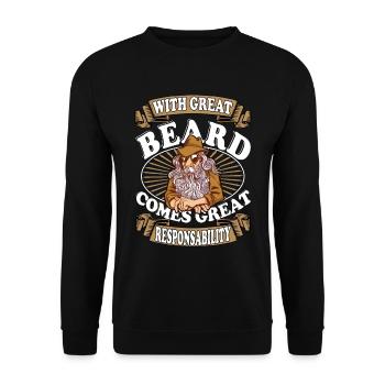 With great beard comes great responsability Bart - Unisex Sweatshirt - black - Front - Alina (178cm) & Michal (187cm)