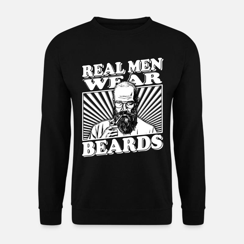 Real men wear Beards Schnauzer Hip Moustache Bärte - Unisex Pullover - Schwarz