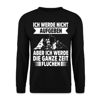 Wandern Geschenkidee Wanderer Berge Trekking - Unisex Pullover - Schwarz - Vorne - Alina (178cm) & Michal (187cm)