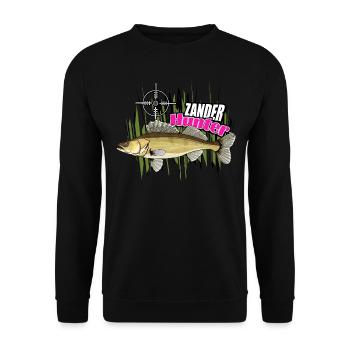 Walleye hunter - Unisex Sweatshirt - black - Front - Alina (178cm) & Michal (187cm)