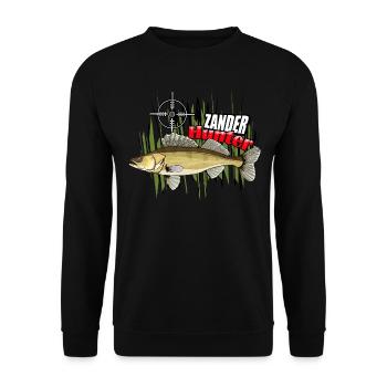Walleye hunter - Unisex Sweatshirt - black - Front - Alina (178cm) & Michal (187cm)