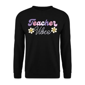 Vibes D'Enseignant Humour Prof Enseignant - Sweat-shirt Unisexe - noir - Devant - Alina (178cm) & Michal (187cm)