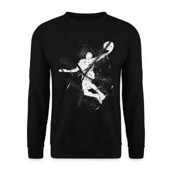 Basketball Basketball Player Dunking Grunge Splash - Unisex Sweatshirt - black - Front - Alina (178cm) & Michal (187cm)
