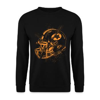 American Football Helm Grunge Splash USA Sport - Unisex Pullover - Schwarz - Vorne - Alina (178cm) & Michal (187cm)
