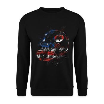 Casque de football américain Grunge Splash USA Flag - Sweat-shirt Unisexe - noir - Devant - Alina (178cm) & Michal (187cm)