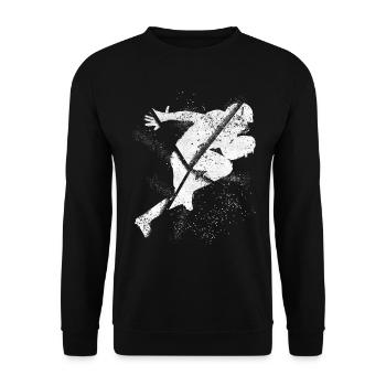 Joueur de football américain Grunge Splash USA Sports - Sweat-shirt Unisexe - noir - Devant - Alina (178cm) & Michal (187cm)