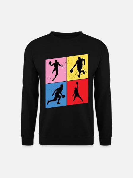 Basketball Basketballspieler Spieler Vintage Retro - Unisex Pullover - Schwarz