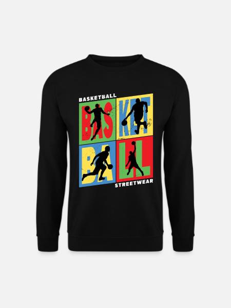 Basketball Basketballspieler Spieler Vintage Retro - Unisex Pullover - Schwarz
