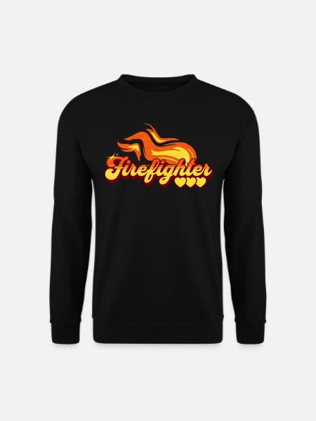 Firefighter Gift Flame Pattern - Unisex Sweatshirt - black