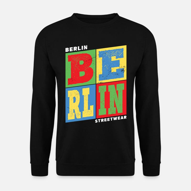 Berlin Deutschland Stadt Bunt Skyline Heimat - Unisex Pullover - Schwarz