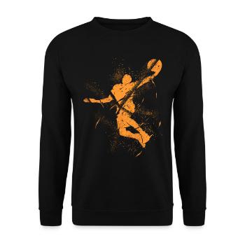 Basketball Basketball Player Dunking Grunge Splash - Unisex Sweatshirt - black - Front - Alina (178cm) & Michal (187cm)