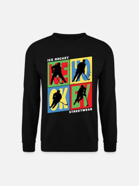 Eishockey Spieler Sport Fan Team Vintage Retro - Unisex Pullover - Schwarz