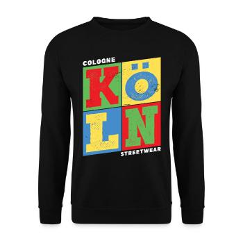 Cologne Cologne Allemagne Ville colorée Skyline Accueil - Sweat-shirt Unisexe - noir - Devant - Alina (178cm) & Michal (187cm)