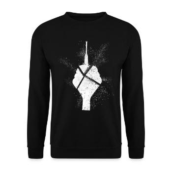 Dusseldorf Allemagne TV Tower Grunge Splash - Sweat-shirt Unisexe - noir - Devant - Alina (178cm) & Michal (187cm)