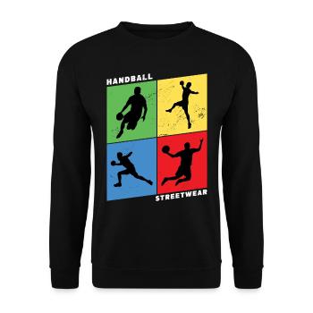 Handball Handball Player Handball Player Vintage Retro - Sweat-shirt Unisexe - noir - Devant - Alina (178cm) & Michal (187cm)