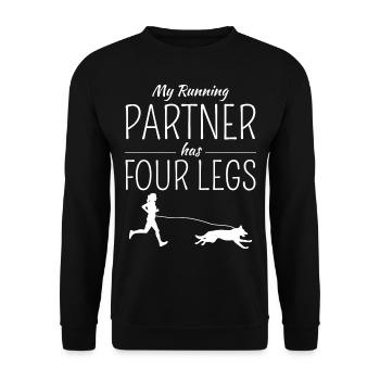 Canicross Trail Running Dog Sport Outdoor Hobby - Unisex Sweatshirt - black - Front - Alina (178cm) & Michal (187cm)